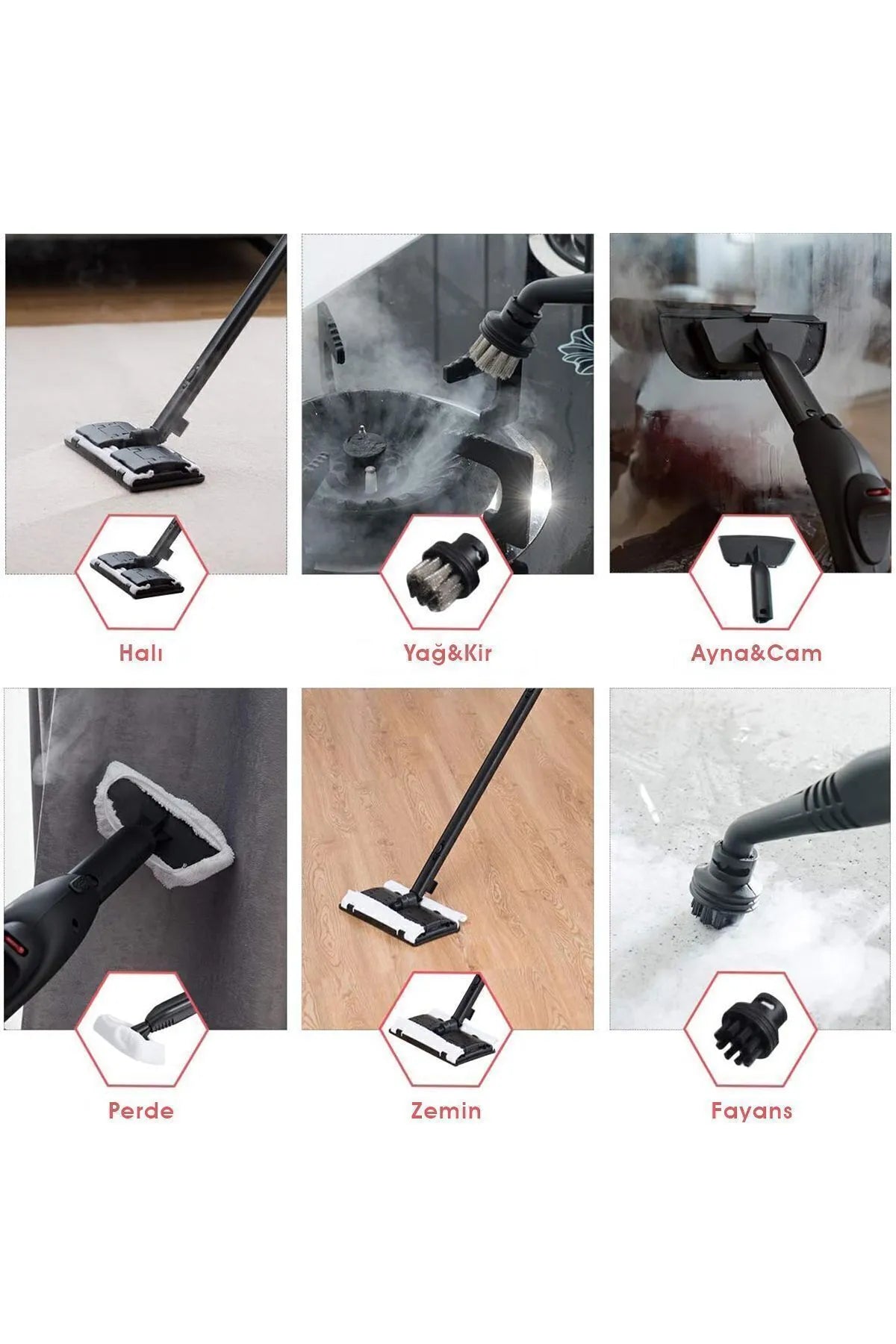 Pirantech CB-107C Çok Fonksiyonlu Buharlı Temizleyici
