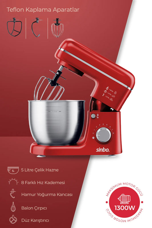 Sinbo SMX-2771 Stand Mikser 1300W 5L Çok Fonksiyonlu Stand Mikser - Mutfak Şefi